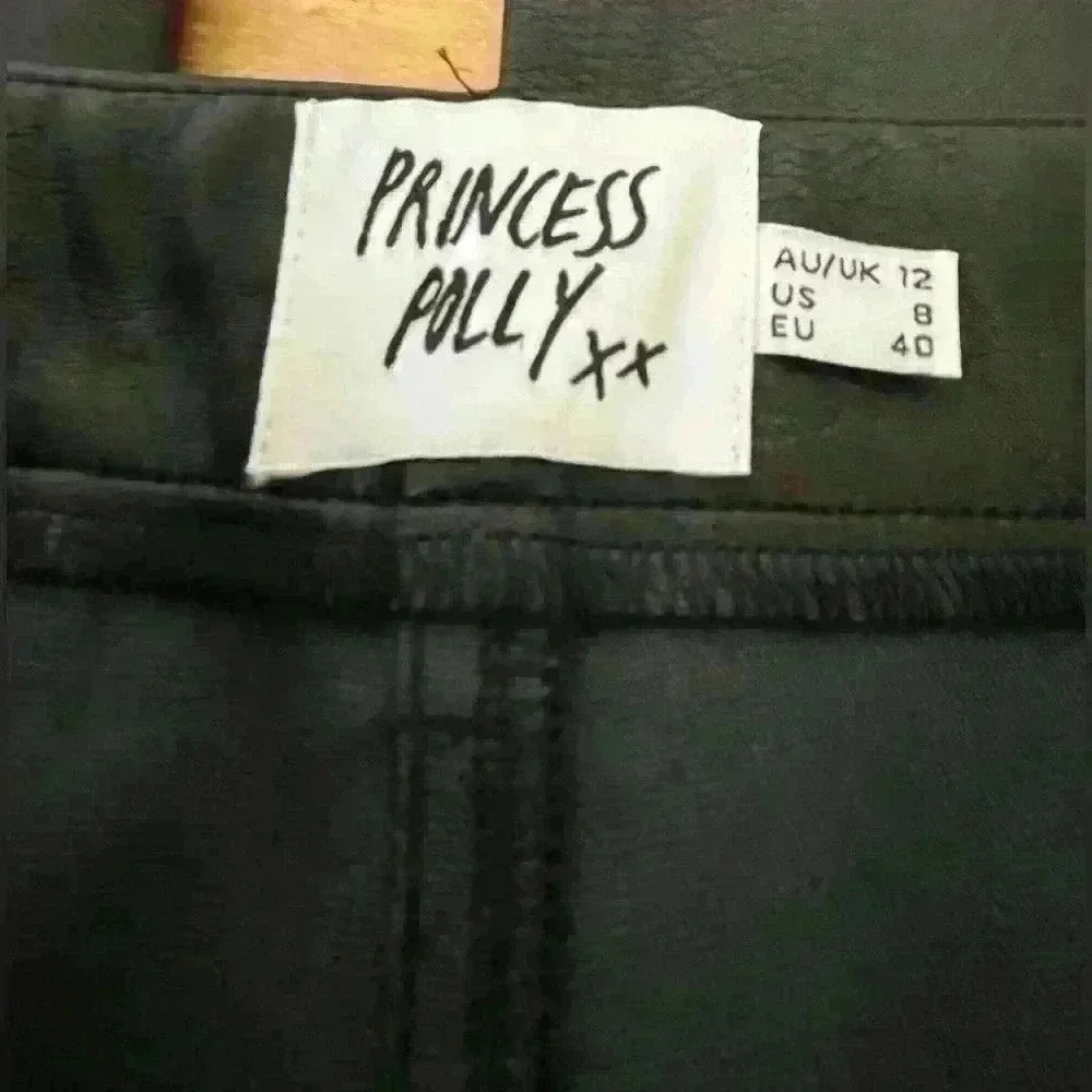 Princess Polly Macey black pleather pants , sz 8 - Picture 12 of 13
